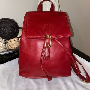 Coach vintage red leather legacy backpack